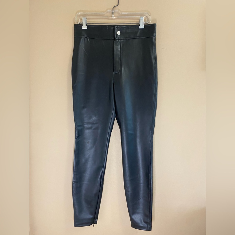 ZARA Black Faux Leather Pants - Picture 3 of 12